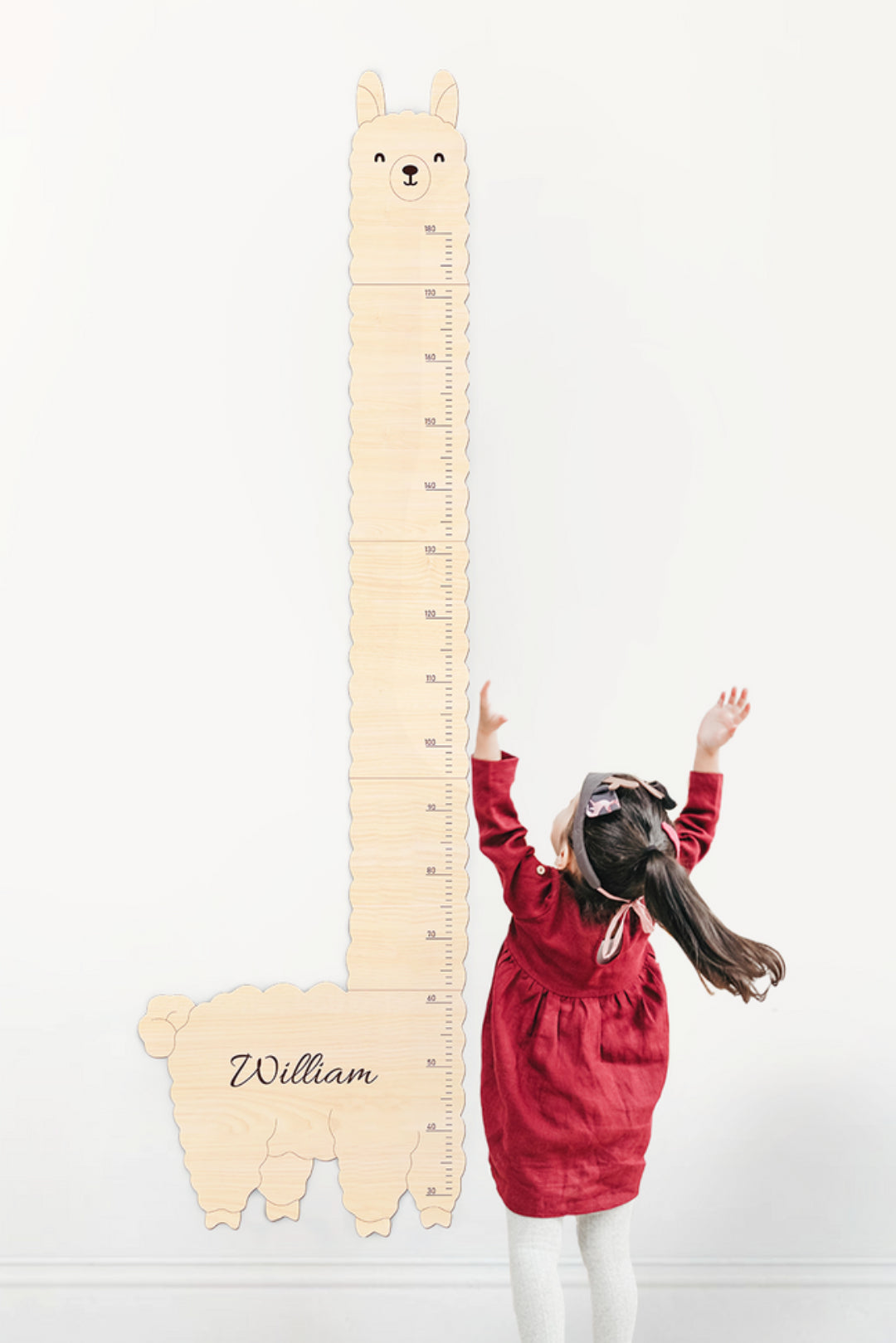 Personalized Wooden Alpaca Llama Growth Chart Ruler - By Woodbests