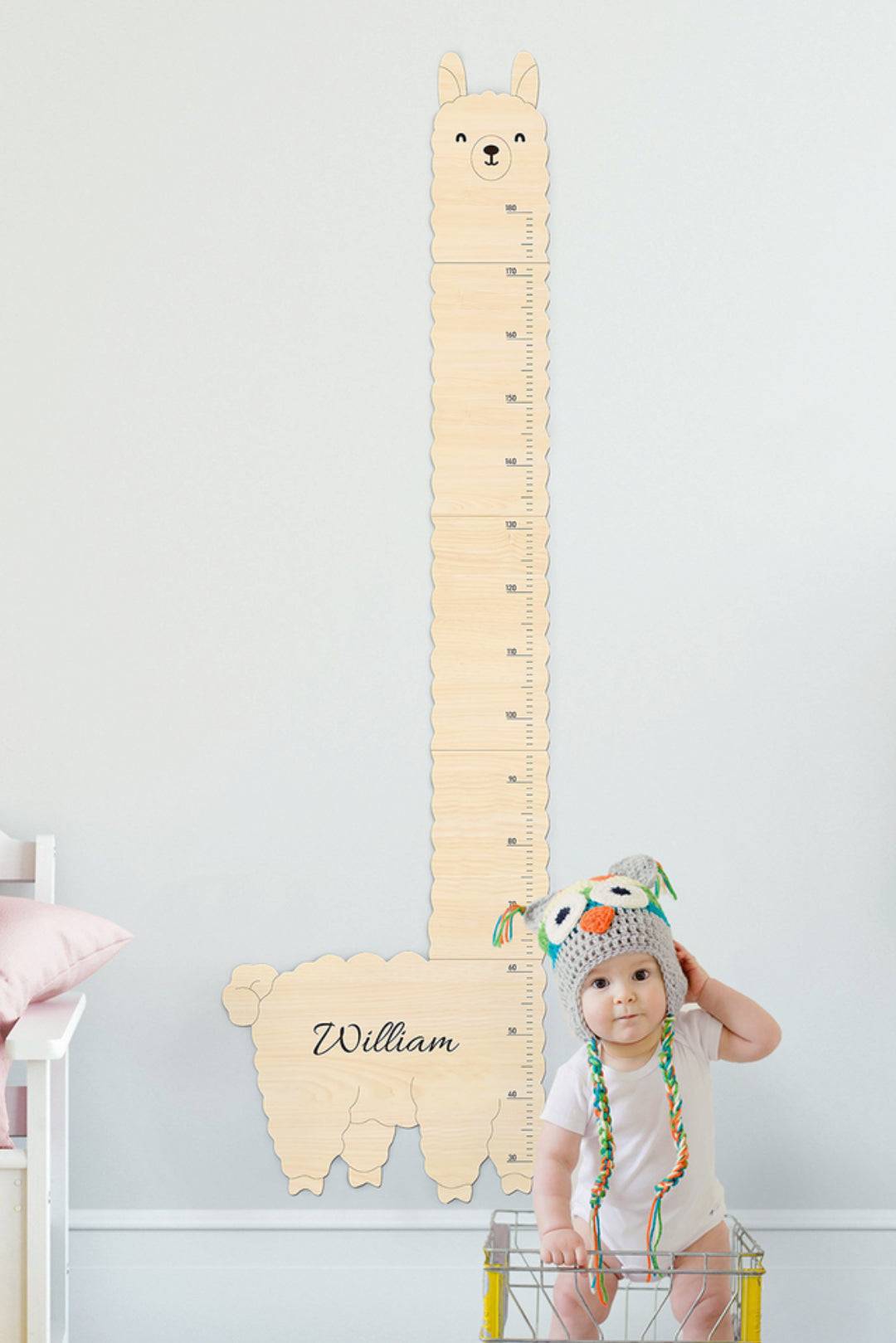 Personalized Wooden Alpaca Llama Growth Chart Ruler