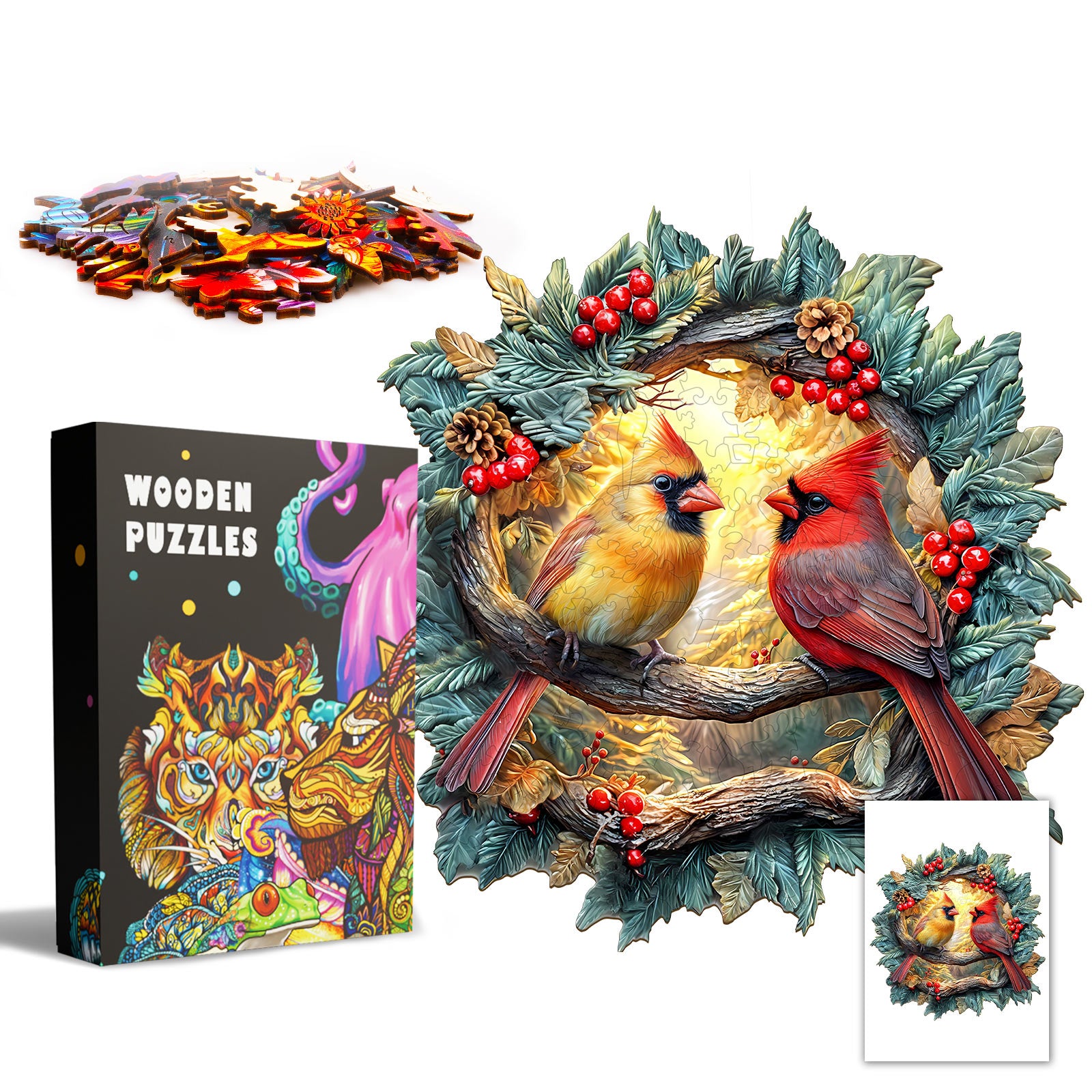 Puzzle en bois 3D Cardinal du Nord