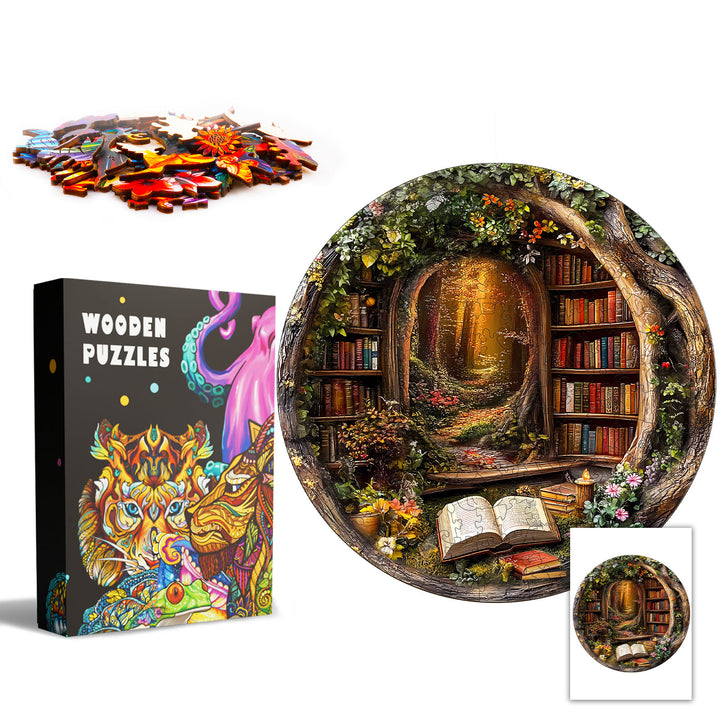 Tree House Library Wooden Jigsaw Puzzle