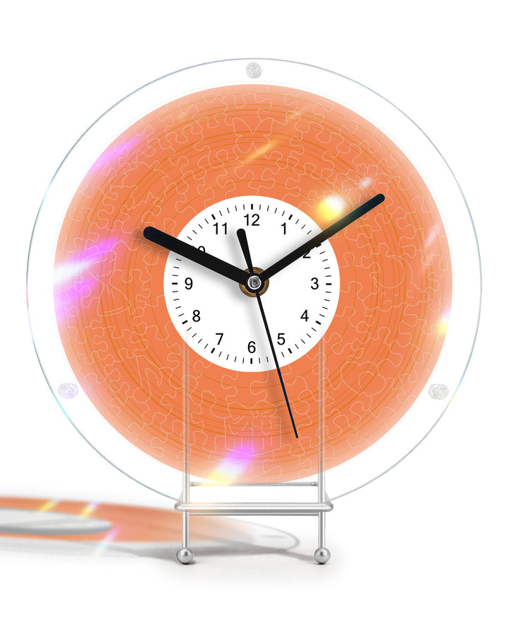 Kit Horloge Puzzle Acrylique à faire soi-même - Orange Vif