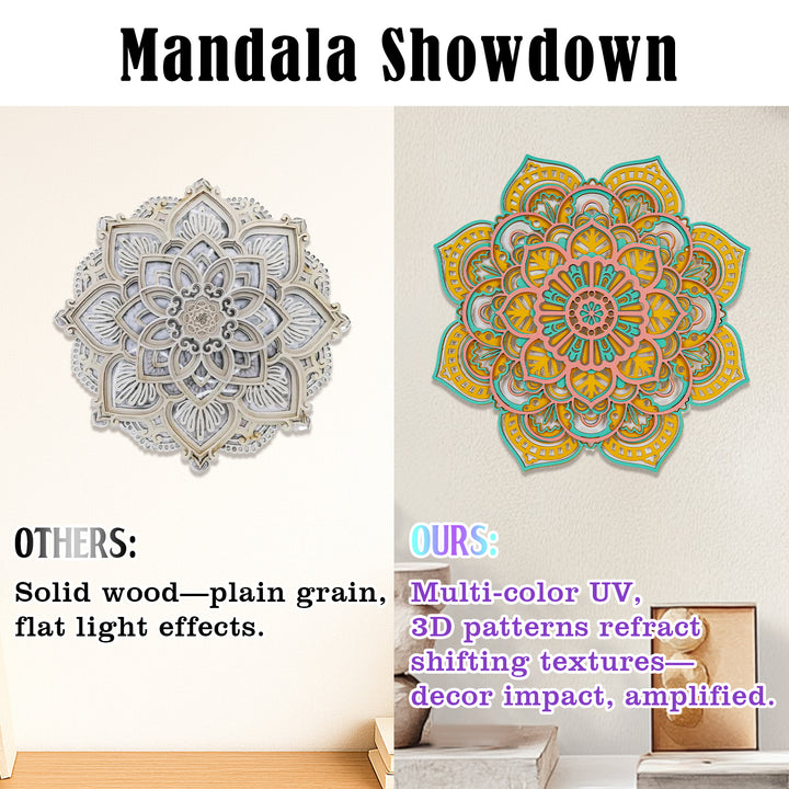 Wooden Mandala Atmosphere Light-Golden Radiance