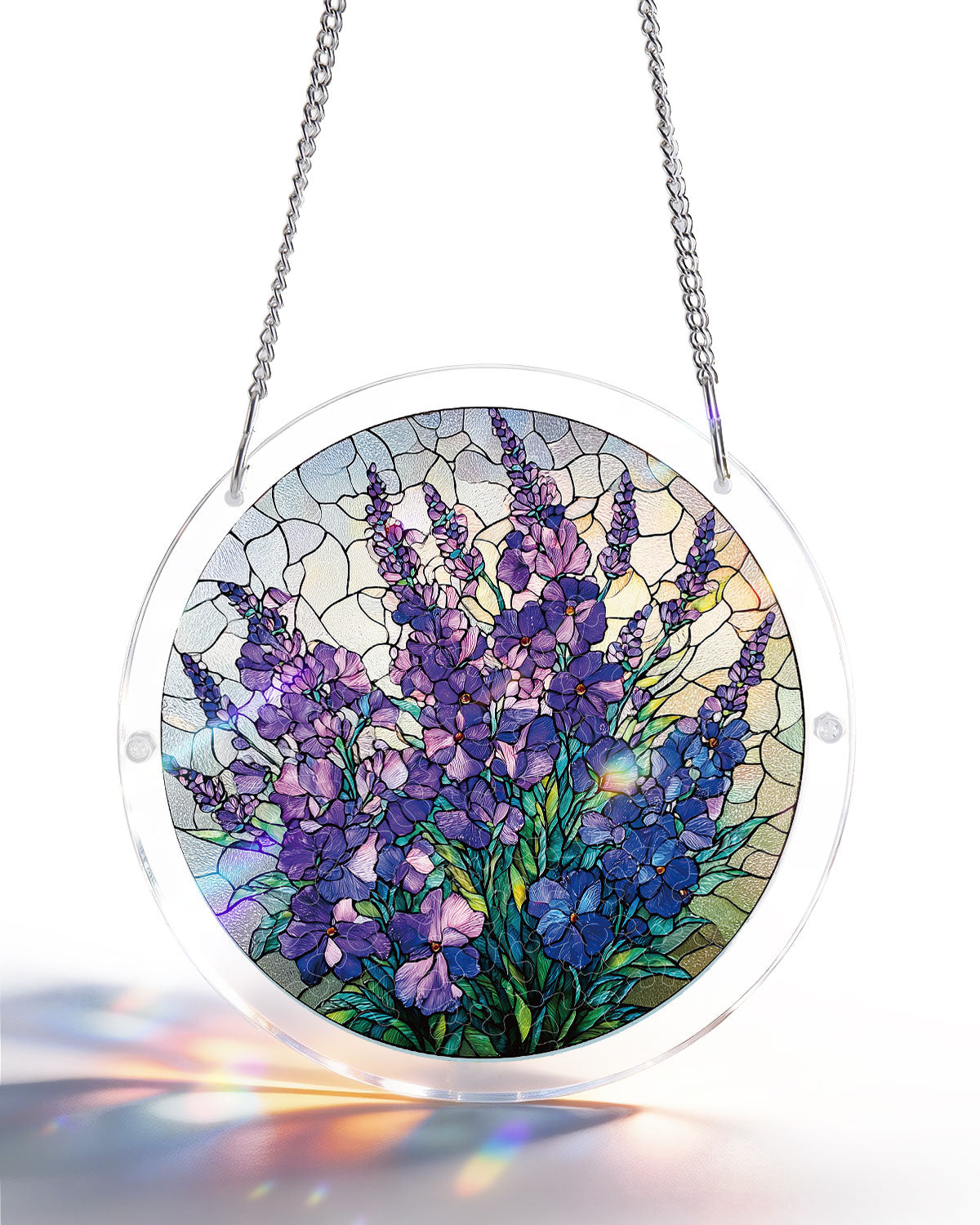 Attrape-soleil puzzle en acrylique - Grâce du jardin violet