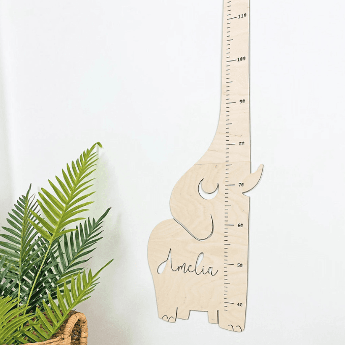 Personalized Wooden Elephant Growth Chart