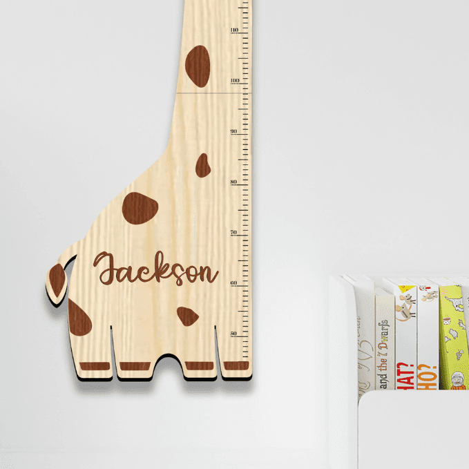 Personalized Wooden Giraffe Growth Chart Height Ruler