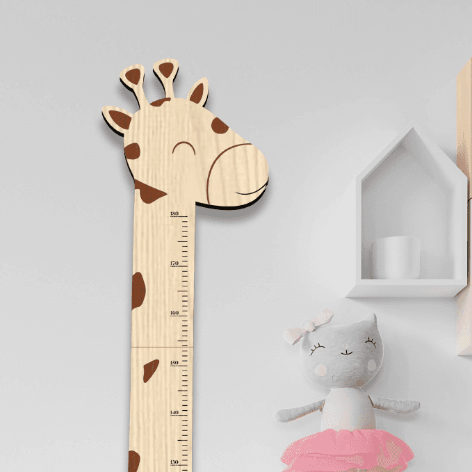 Personalized Wooden Giraffe Growth Chart Height Ruler