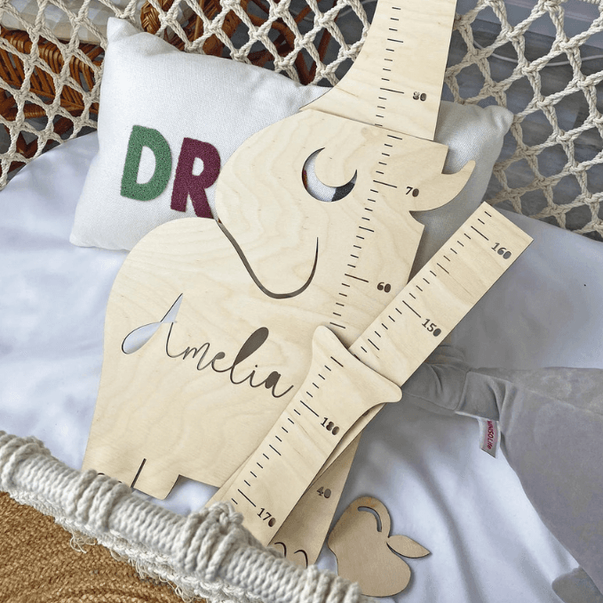 Personalized Wooden Elephant Growth Chart