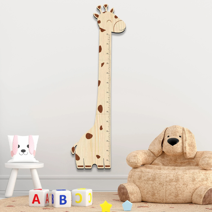 Personalized Wooden Giraffe Growth Chart Height Ruler - By Woodbests