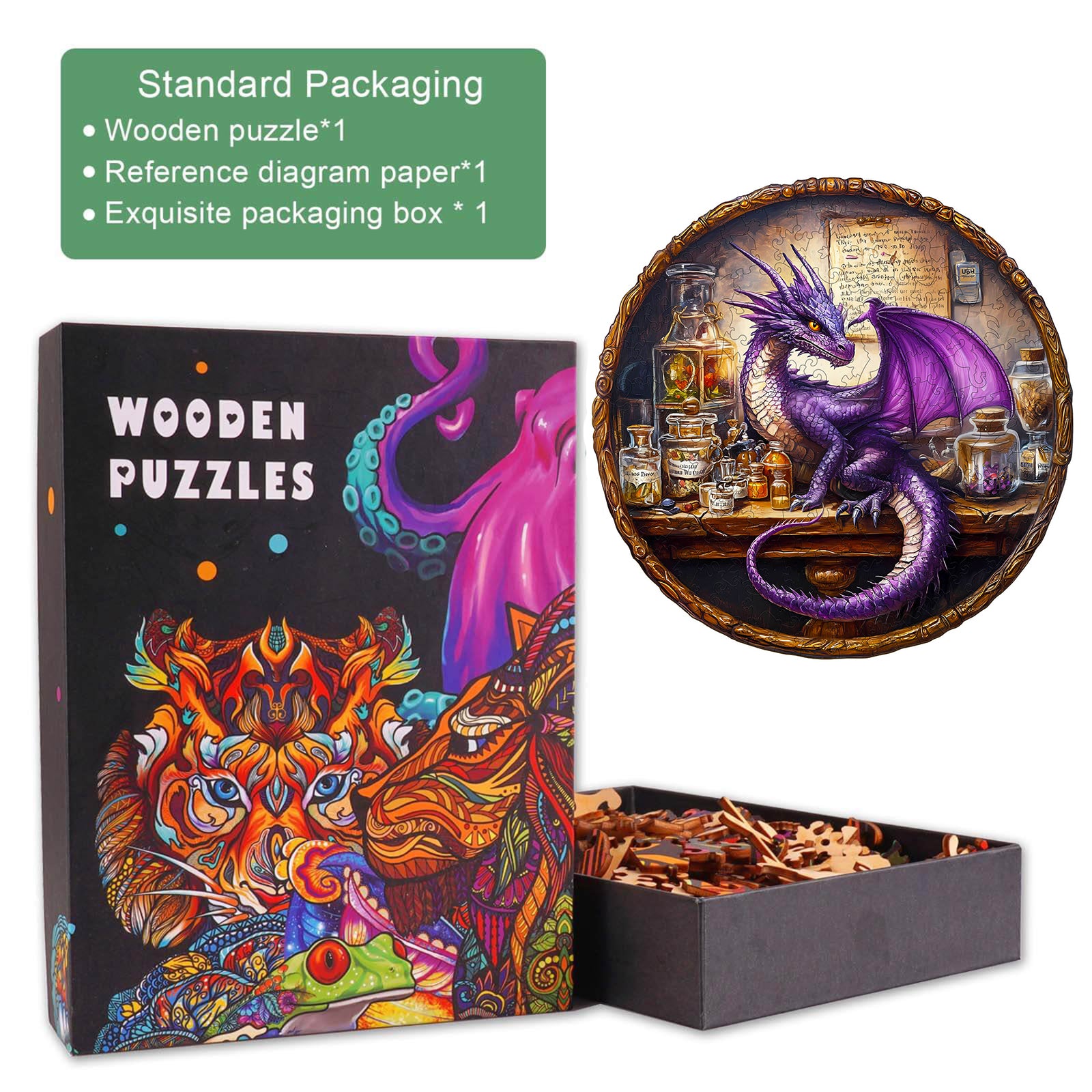 Puzzle en bois Dragon Magique