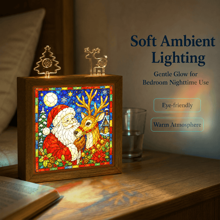 Acrylic Puzzle Night Light - Santa Claus and Reindeer