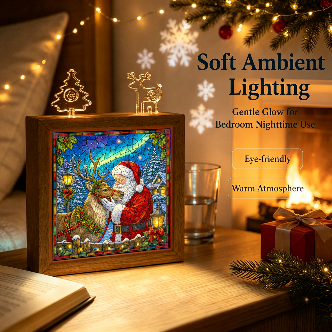 Acrylic Puzzle Night Light - Aurora Reindeer