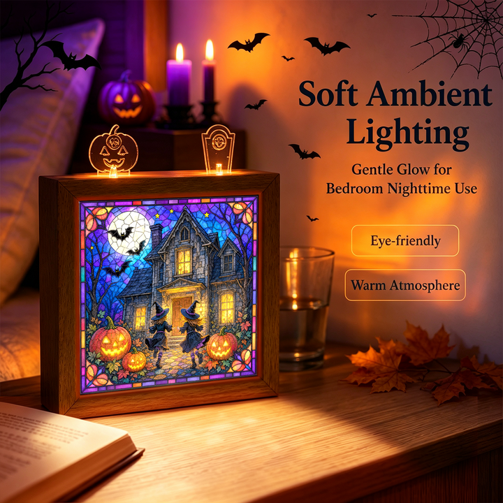 Acrylic Puzzle Night Light - Two Witches' Night Visit