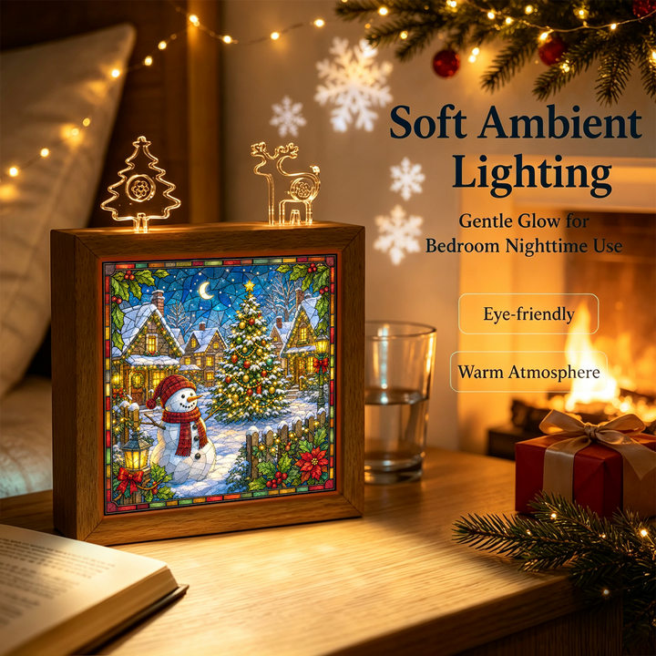 Acrylic Puzzle Night Light - Christmas Snow Village
