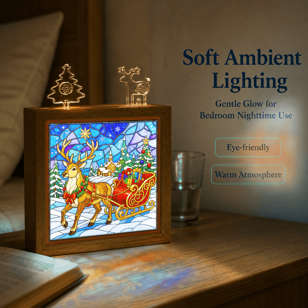 Acrylic Puzzle Night Light - Snowy Reindeer