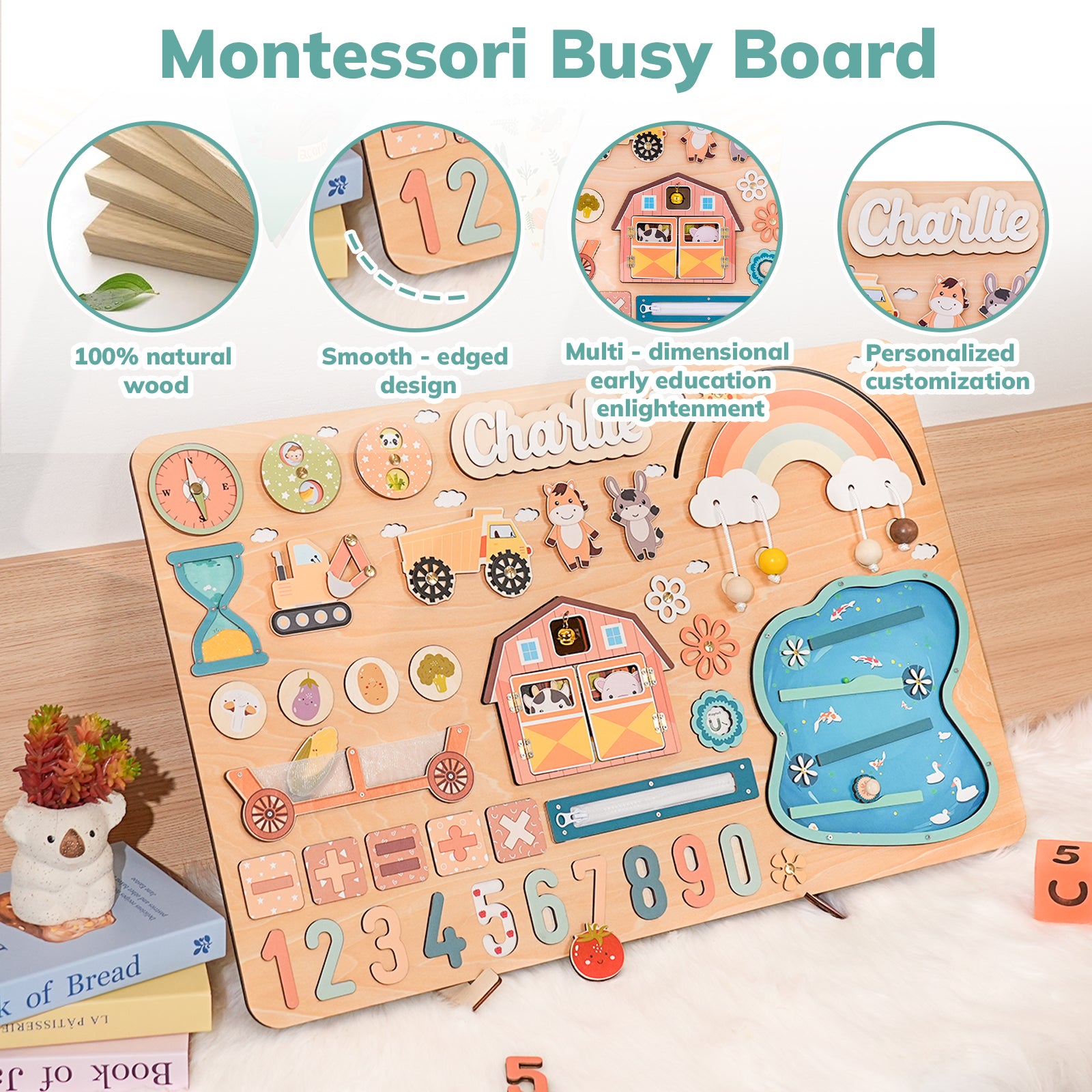 Personalised Montessori Name Puzzle Busy Board