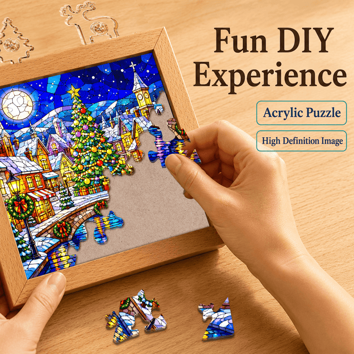 Acrylic Puzzle Night Light - Christmas Tree