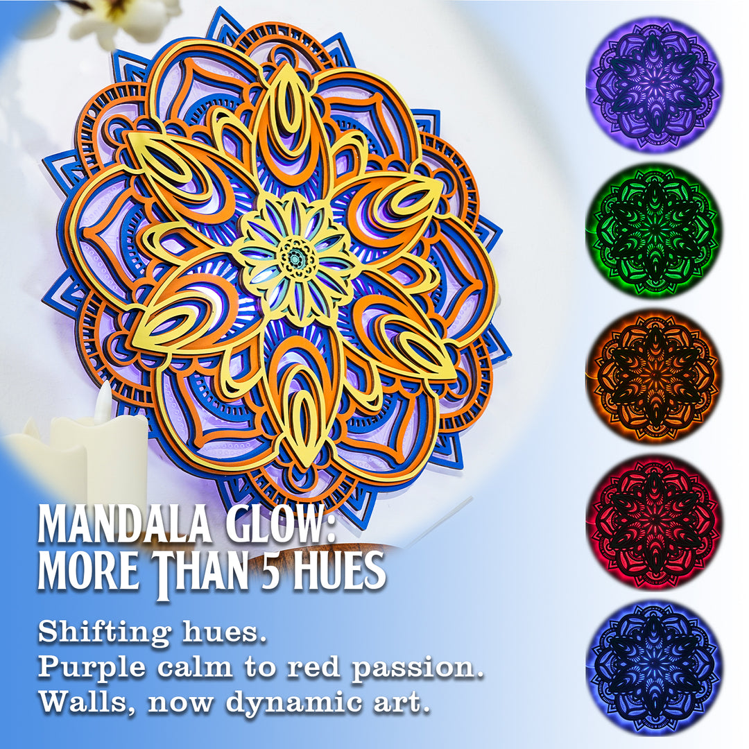 Wooden Mandala Atmosphere Light-Vibrant Spiral