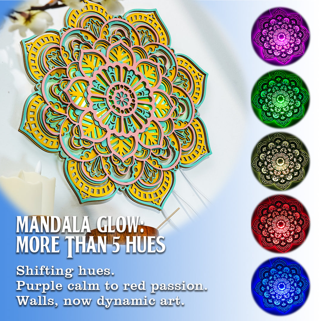 Wooden Mandala Atmosphere Light-Golden Radiance