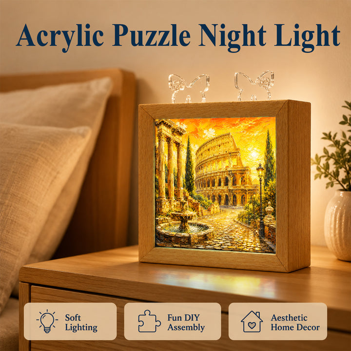 Acrylic Puzzle Night Light - Roman Sunset