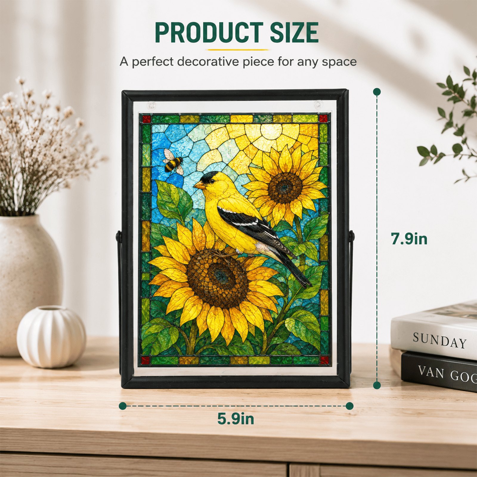 Acrylic Sunflower Puzzle – Golden Bloom Art Piece