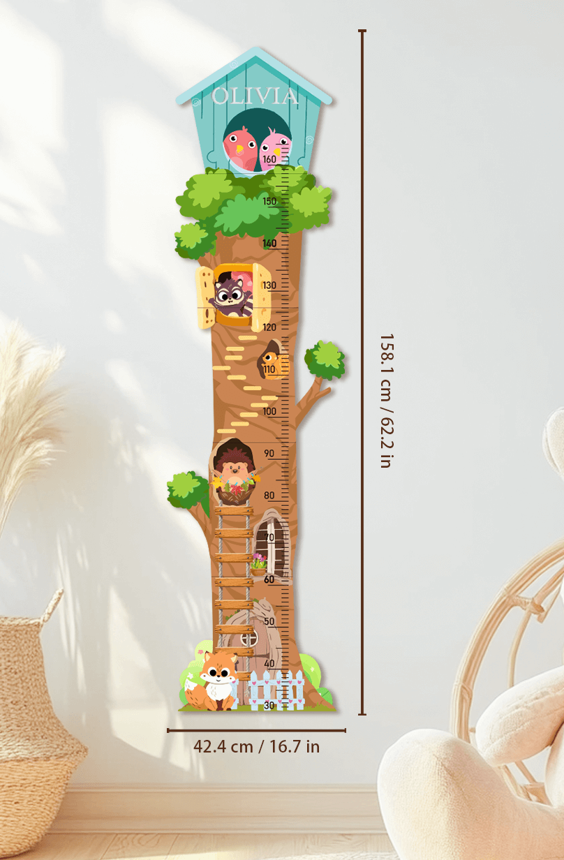 Personalized Wooden Treehouse Growth Chart Ruler