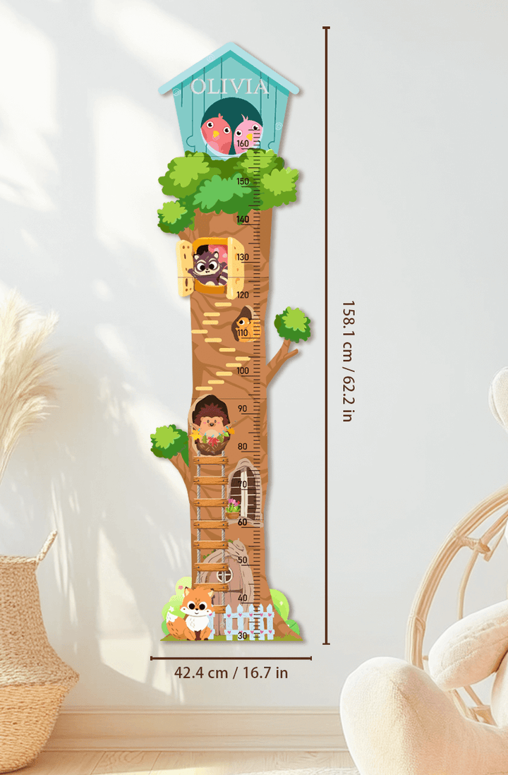 Personalized Wooden Treehouse Growth Chart Ruler