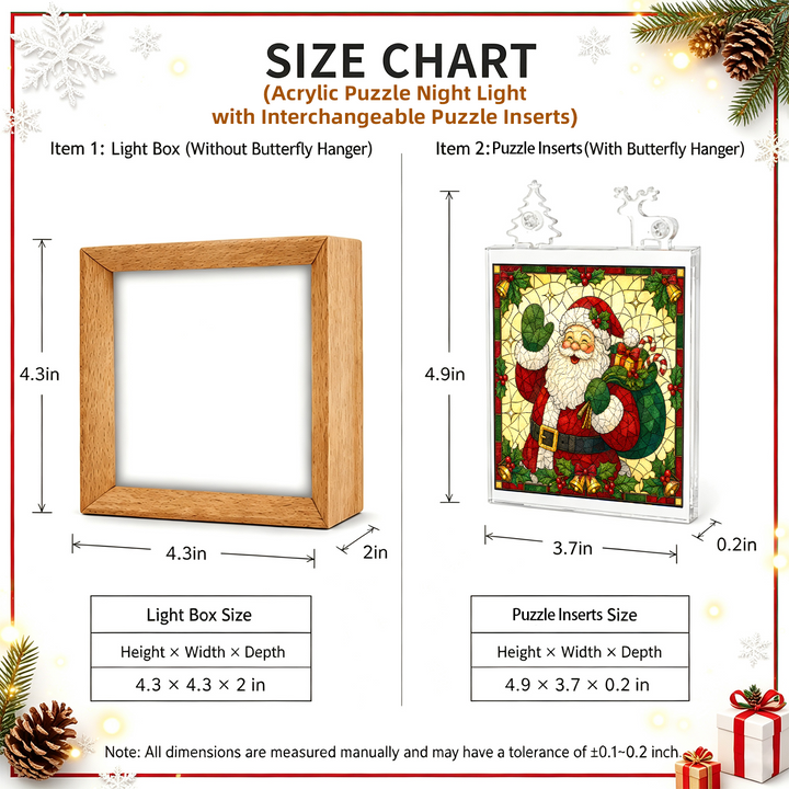 Acrylic Puzzle Night Light - Gift Giving Santa