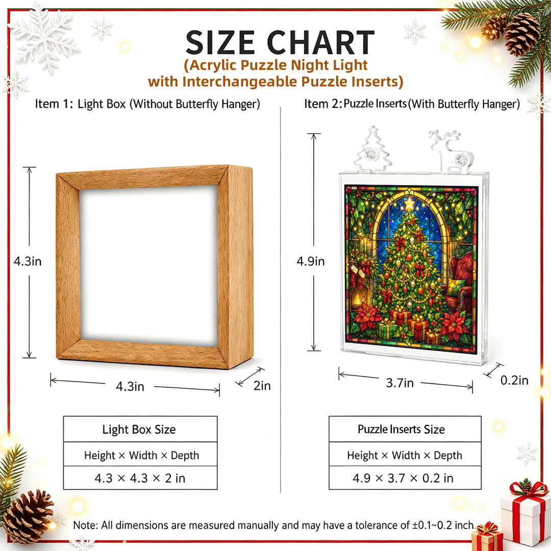 Acrylic Puzzle Night Light - Luminous Christmas Tree