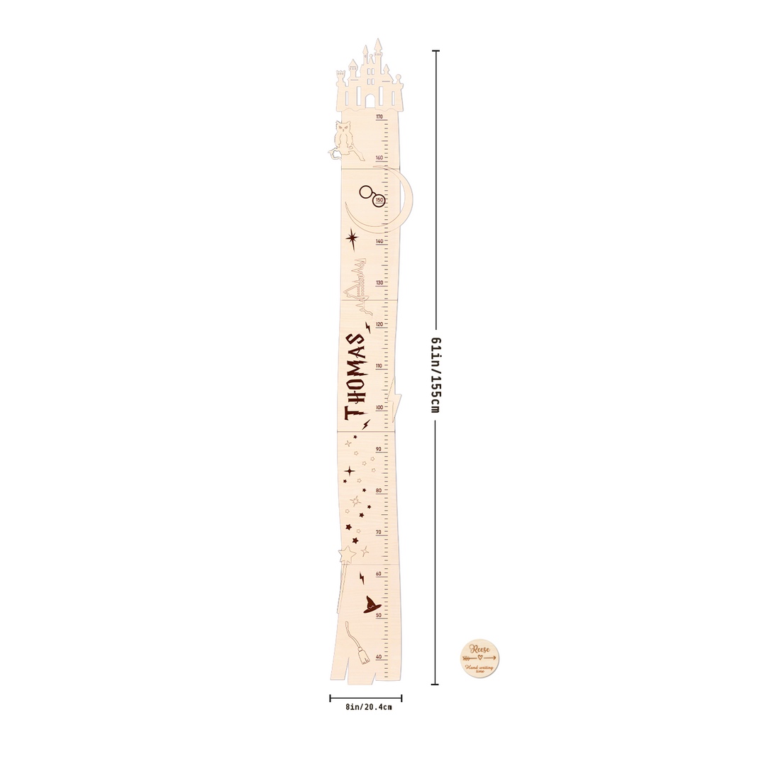 Personalized Wooden Castle Growth Chart for Kids - By Woodbests