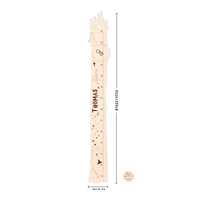 Personalized Wooden Castle Growth Chart for Kids