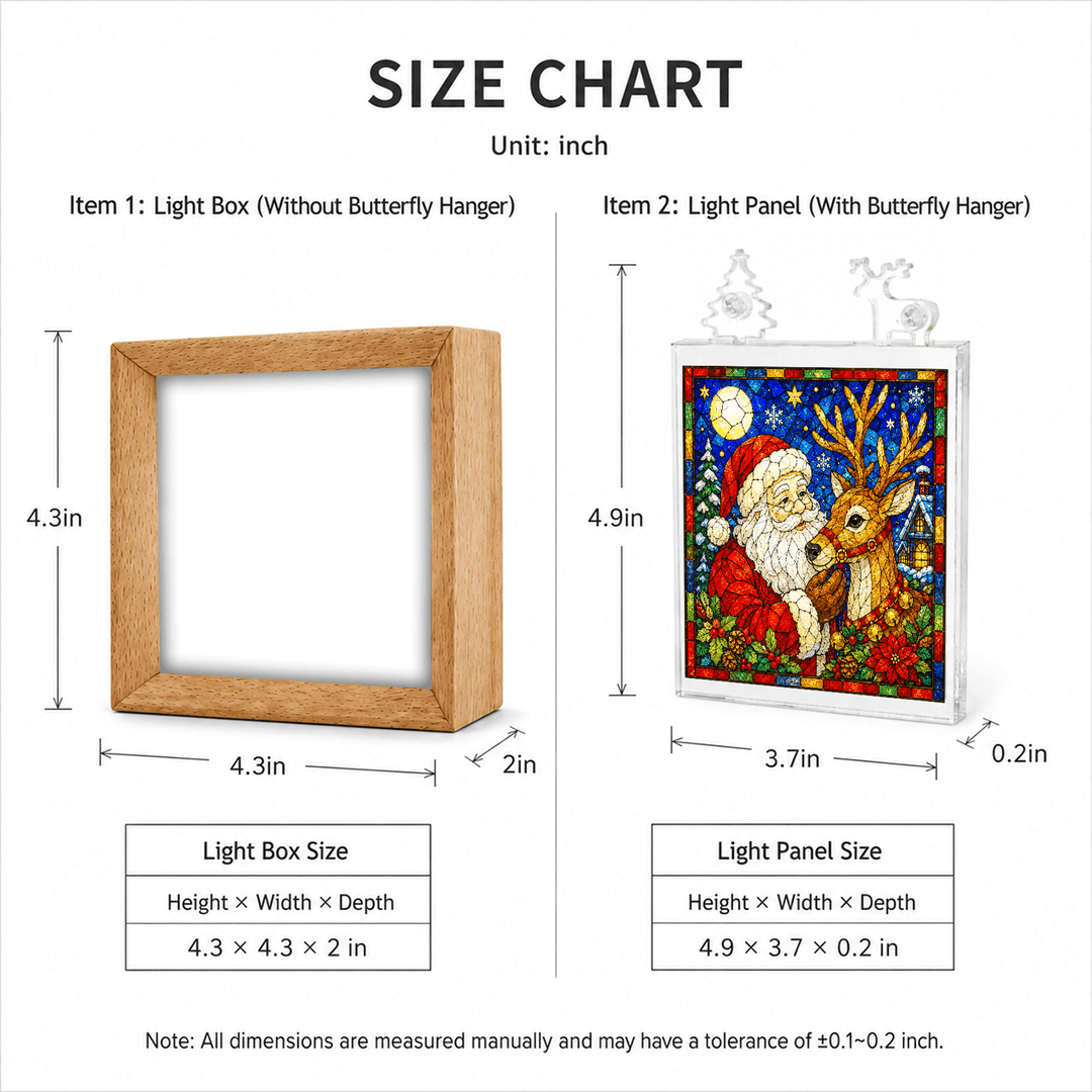 Acrylic Puzzle Night Light - Santa Claus and Reindeer