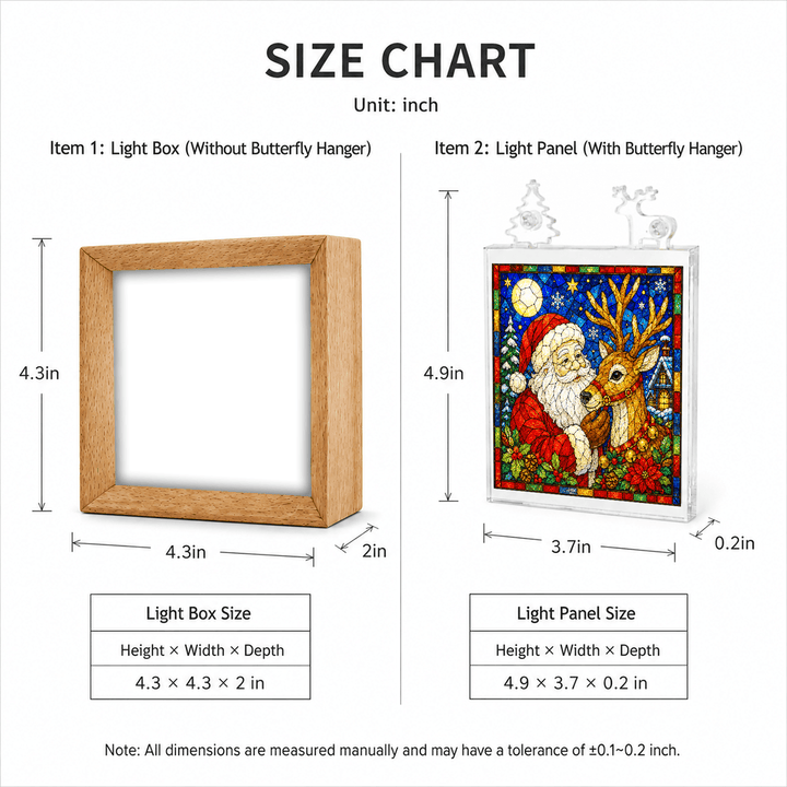 Acrylic Puzzle Night Light - Santa Claus and Reindeer