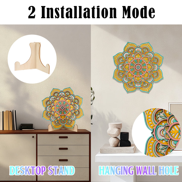 Wooden Mandala Atmosphere Light-Golden Radiance