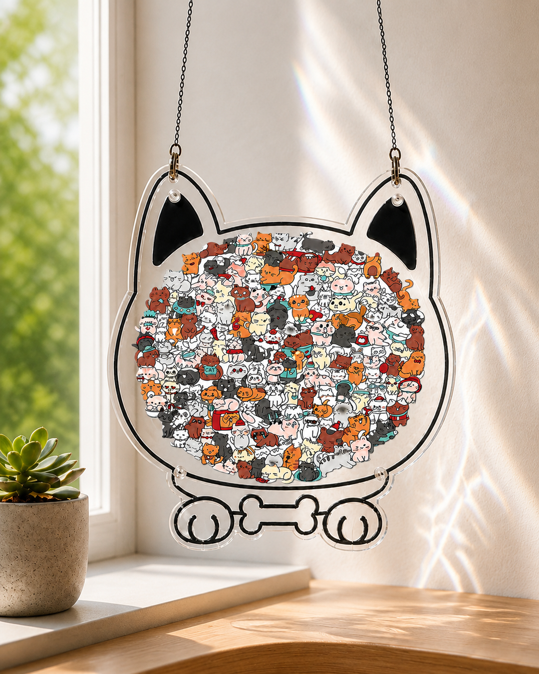 Acrylic Jigsaw Puzzle Suncatcher - Home of Kittens
