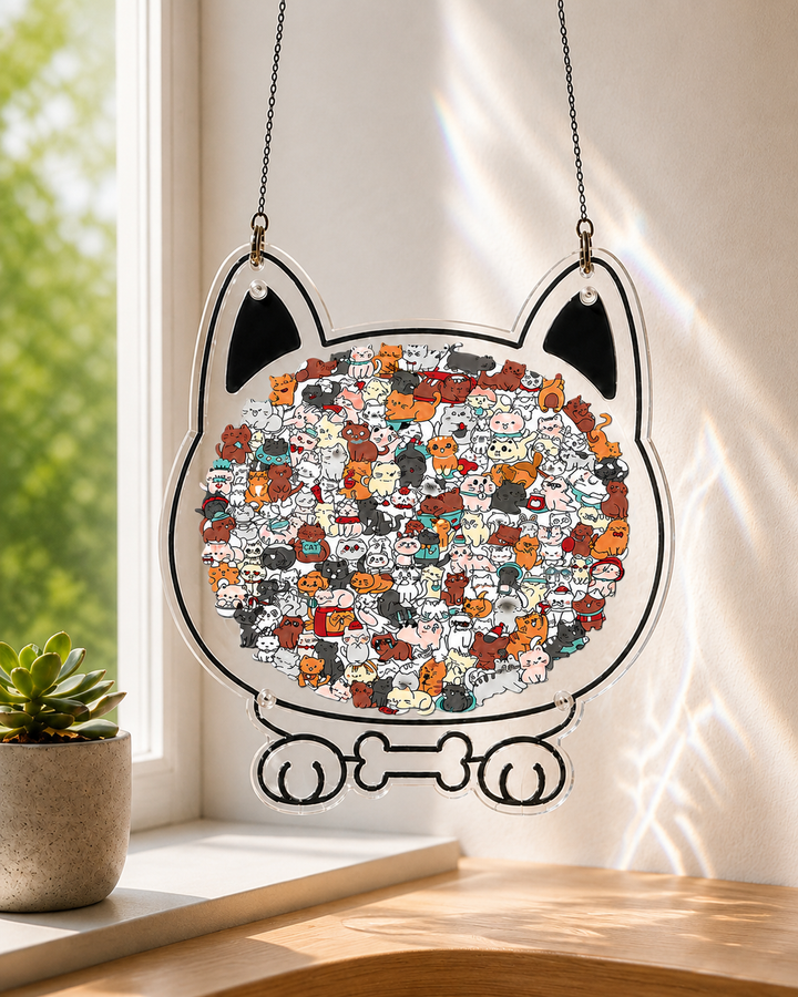 Acrylic Jigsaw Puzzle Suncatcher - Home of Kittens