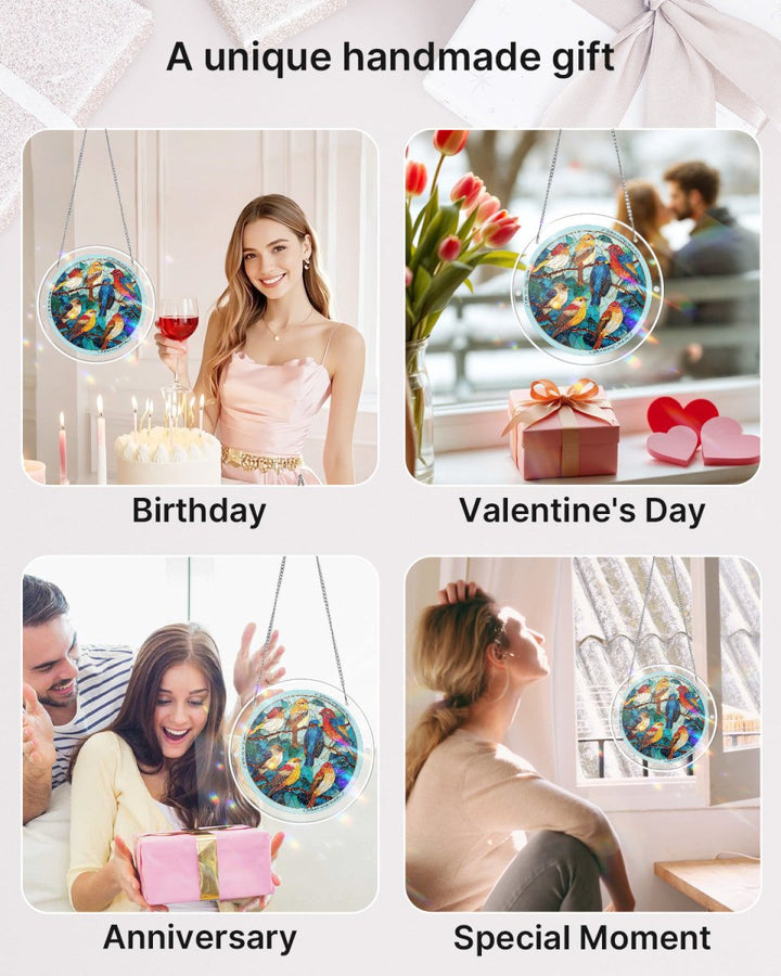 Acrylic Jigsaw Puzzle Suncatcher - Glowing Feather Haven