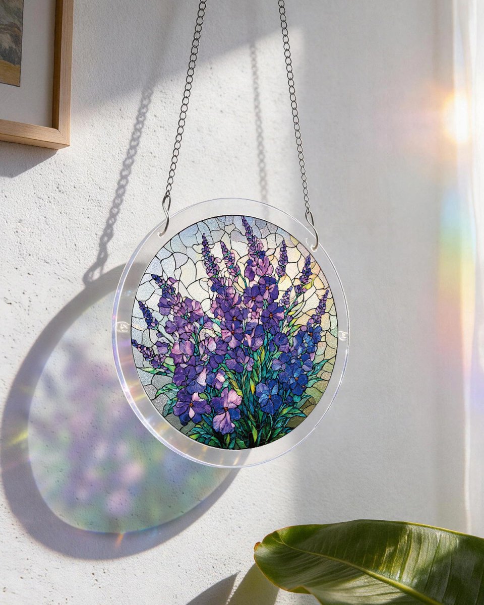 Attrape-soleil puzzle en acrylique - Grâce du jardin violet
