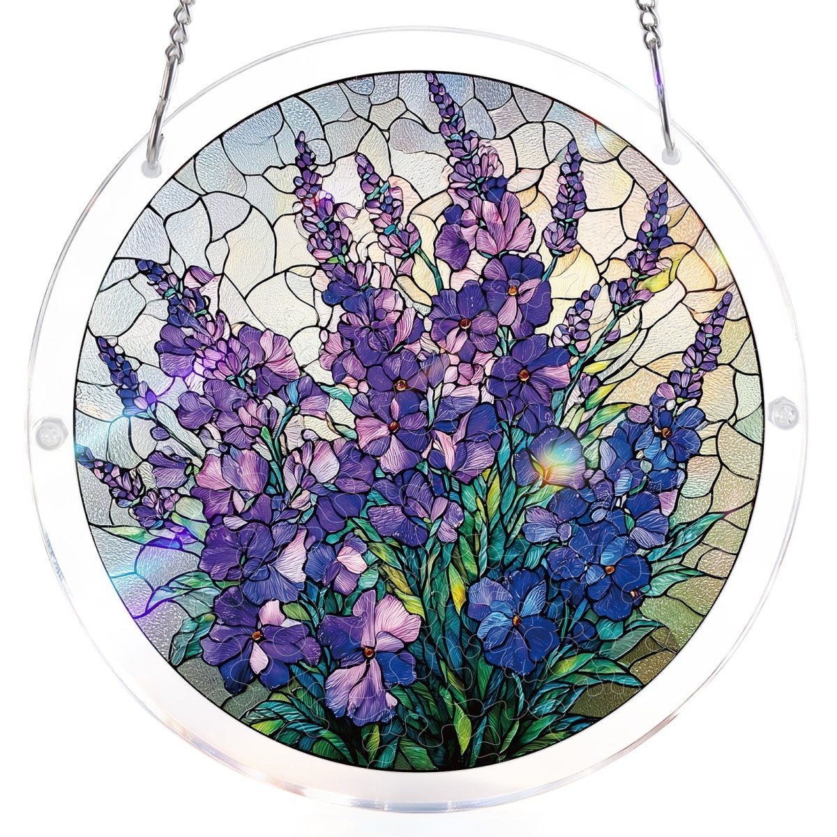 Attrape-soleil puzzle en acrylique - Grâce du jardin violet