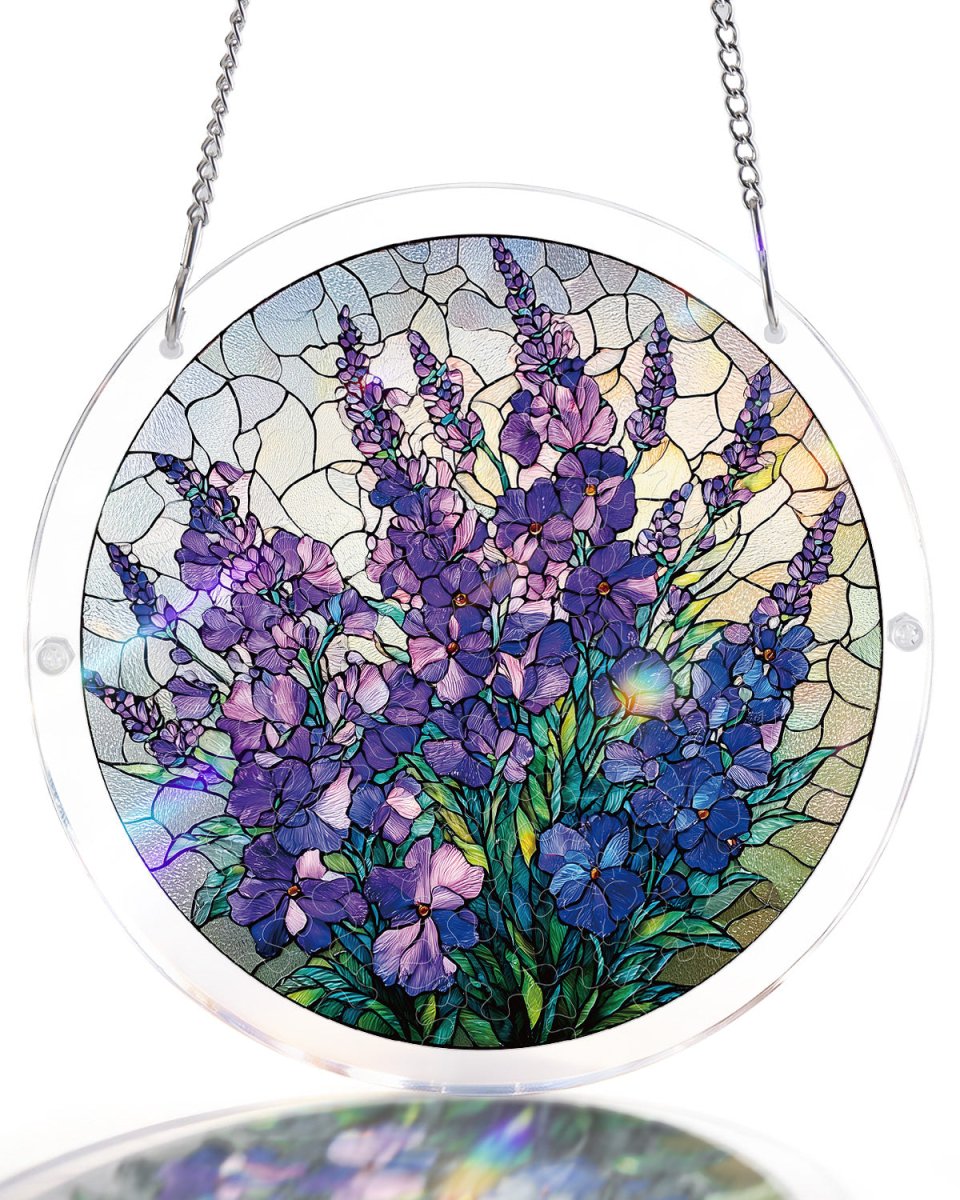 Attrape-soleil puzzle en acrylique - Grâce du jardin violet