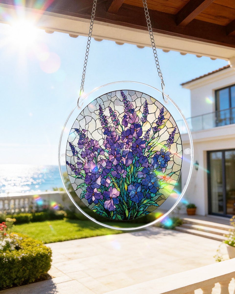 Attrape-soleil puzzle en acrylique - Grâce du jardin violet