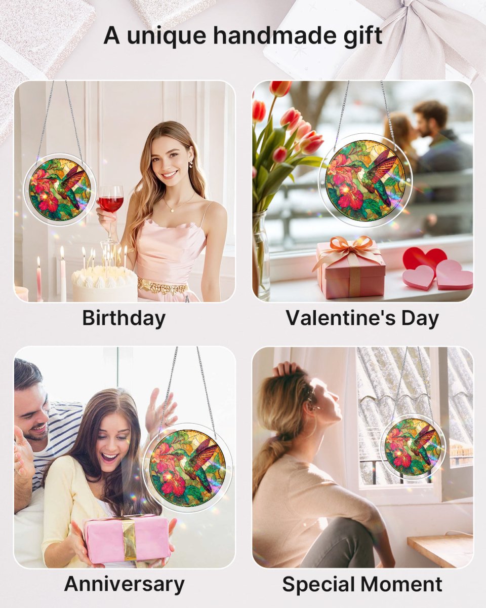 Acrylic Jigsaw Puzzle Suncatcher - Emerald Flame Hummingbird