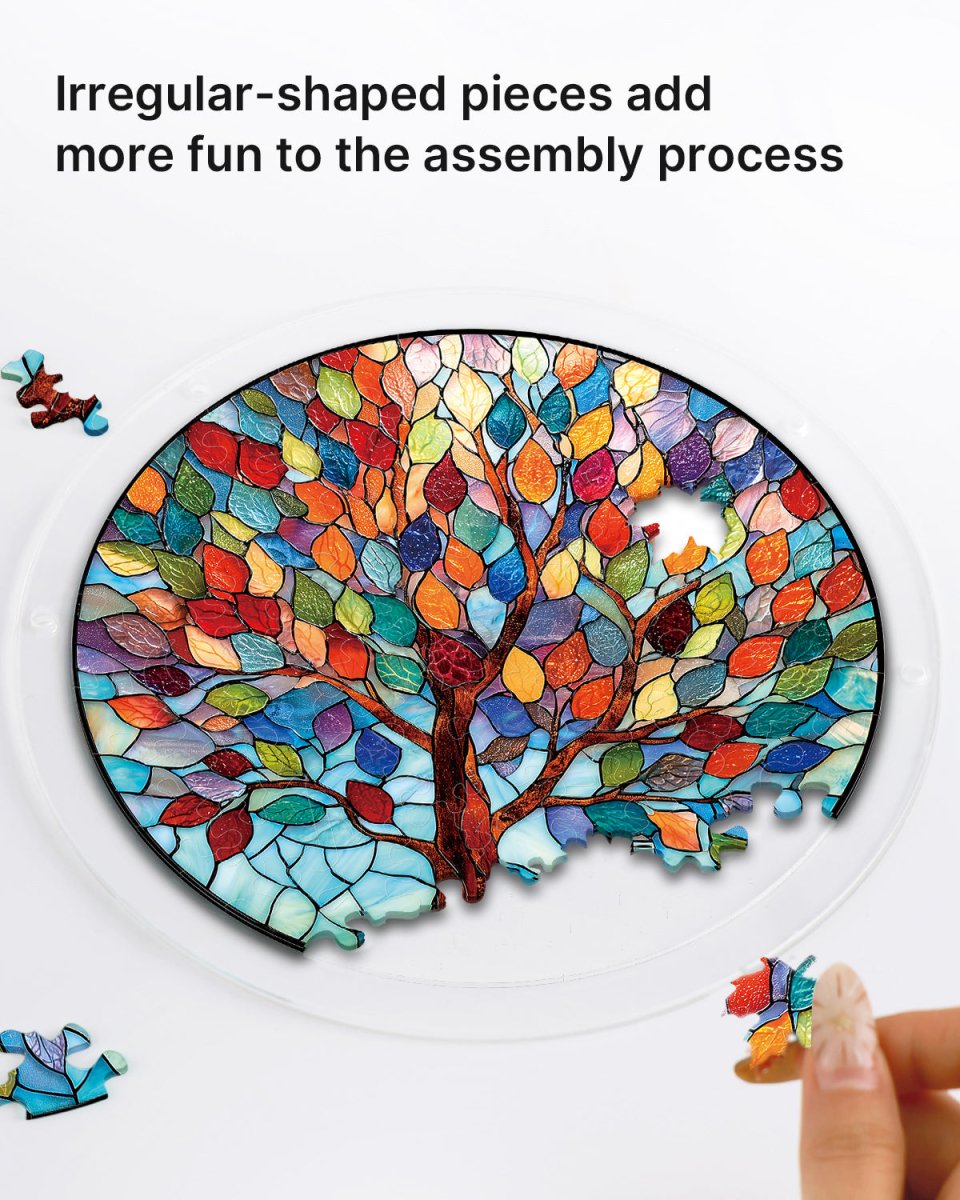 Puzzle Acrylique Attrape-Soleil - Arbre de Vie Vif