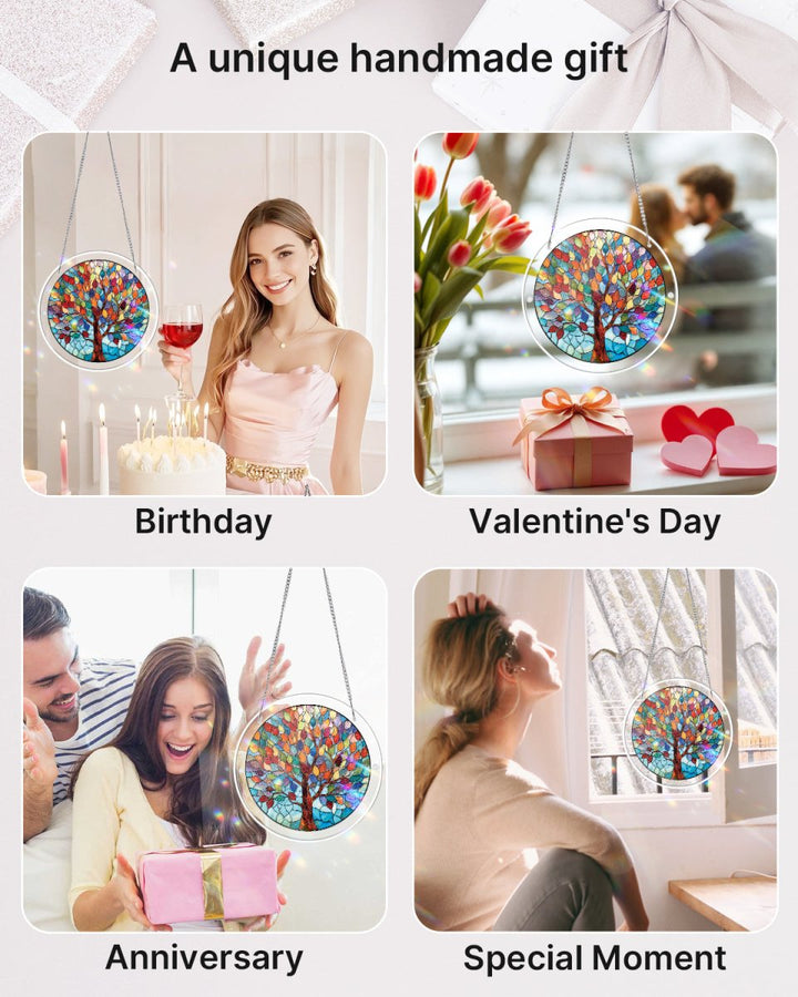 Acrylic Jigsaw Puzzle Suncatcher - Vivid Tree of Life