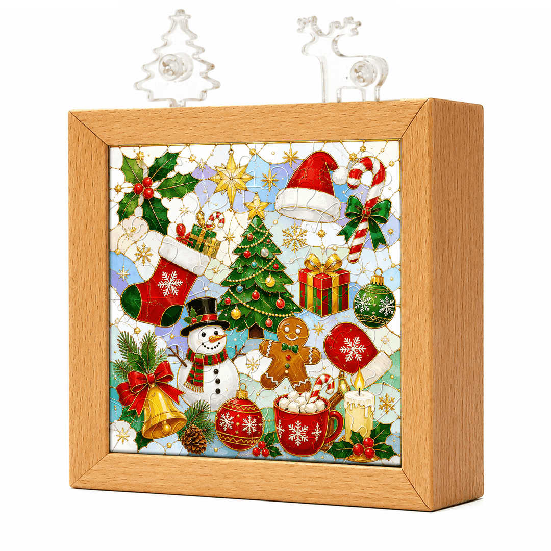 Acrylic Puzzle Night Light - Festive Snowman