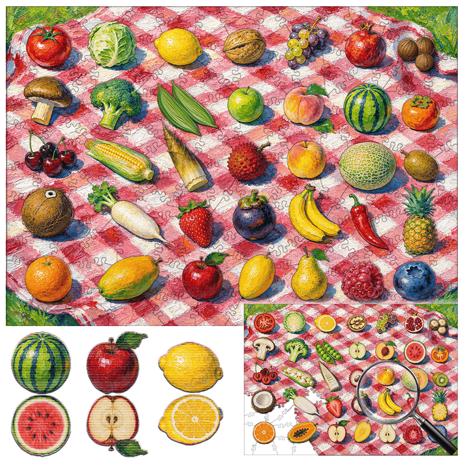 Fresh Harvest Camping - Morphing Lenticular Puzzle