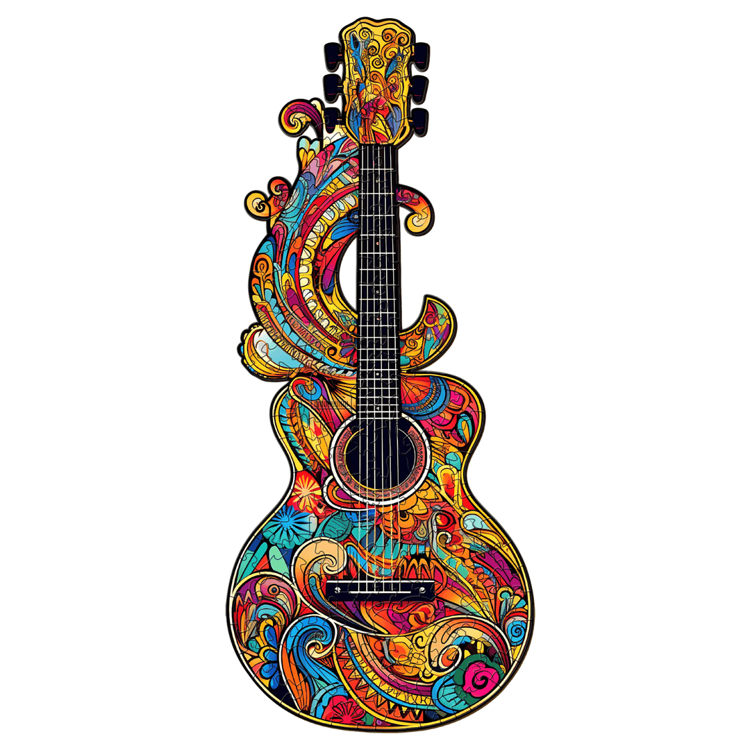 Beautiful Guitar-1 Wooden Jigsaw Puzzle-Woodbests