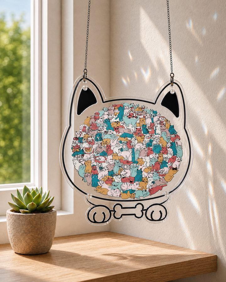 Acrylic Jigsaw Puzzle Suncatcher - Kitten Party