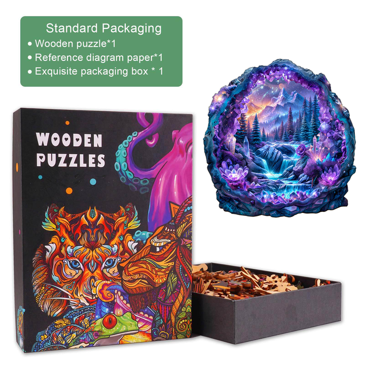 Crystal mine landscape-1 Wooden Jigsaw Puzzle