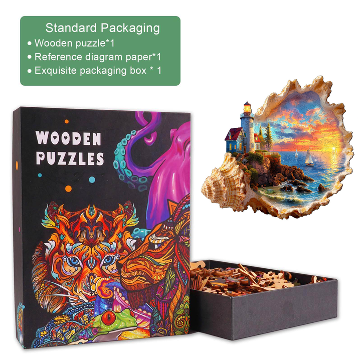 Sunset by the seaside Wooden Jigsaw Puzzle