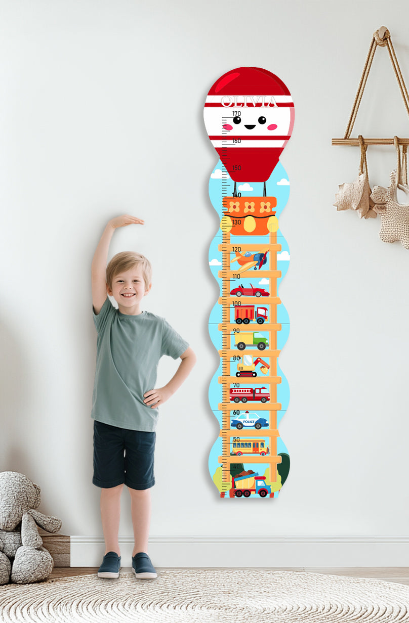 Personalized Wooden Traffic-2 Growth Chart Ruler